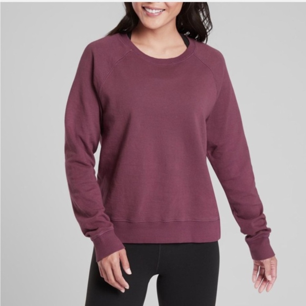 Athleta Womens Sweatshirt Top Size XS Antique Burgundy Long Sleeve Pullover